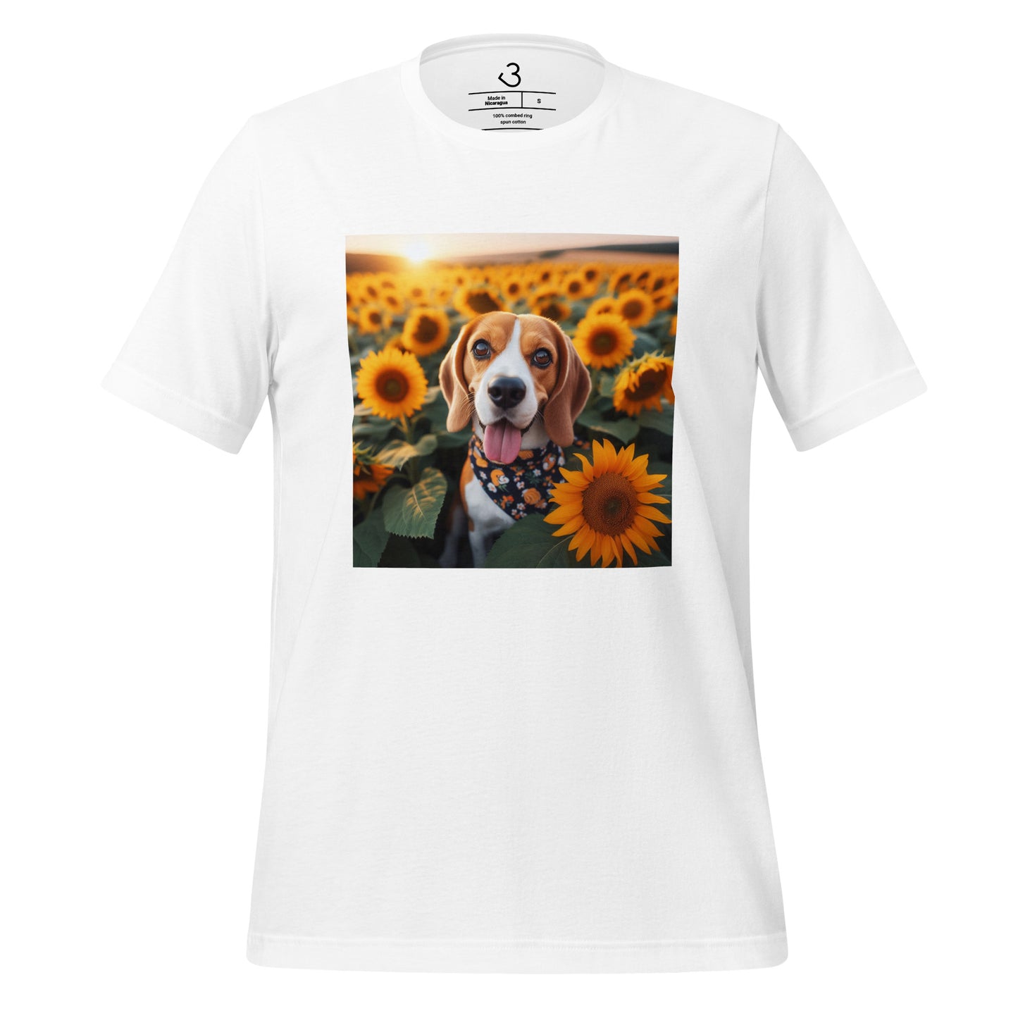 Camiseta beagle girasoles