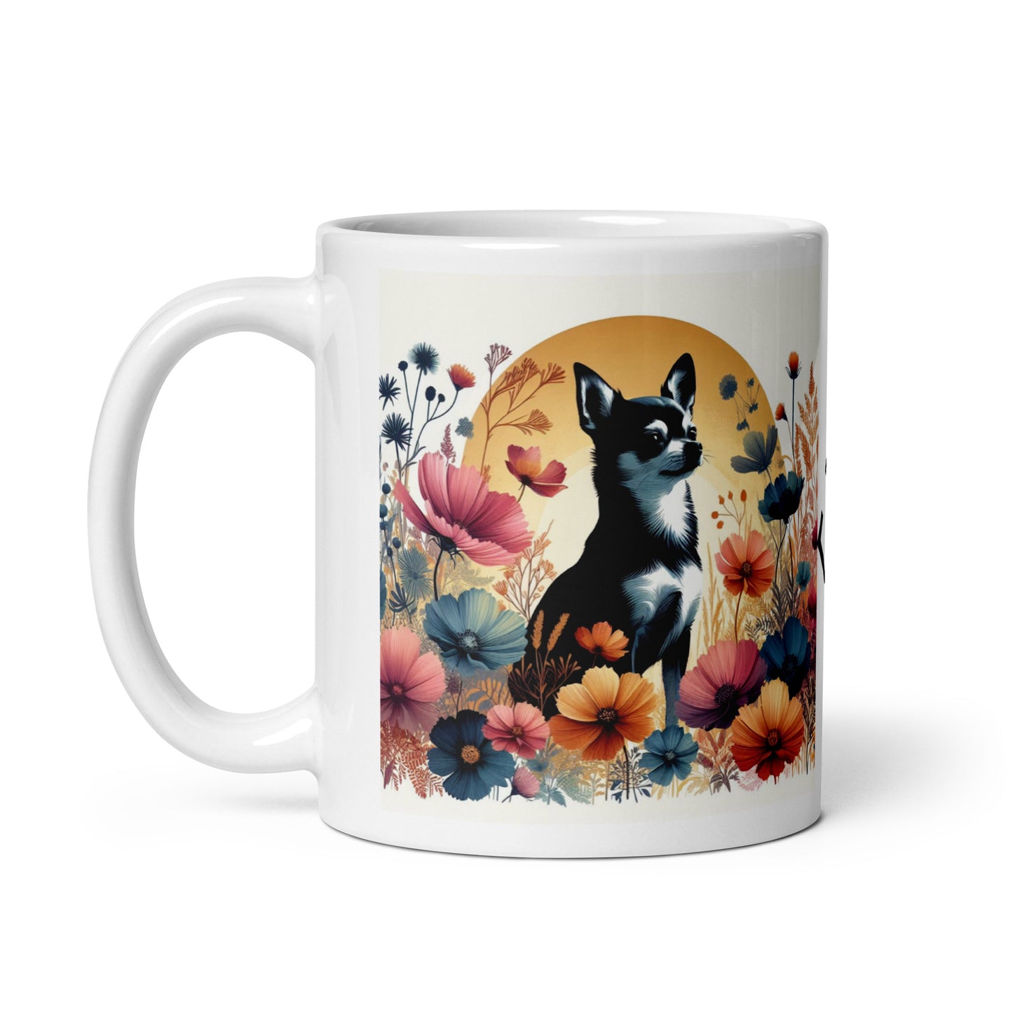 Taza chihuahua floral