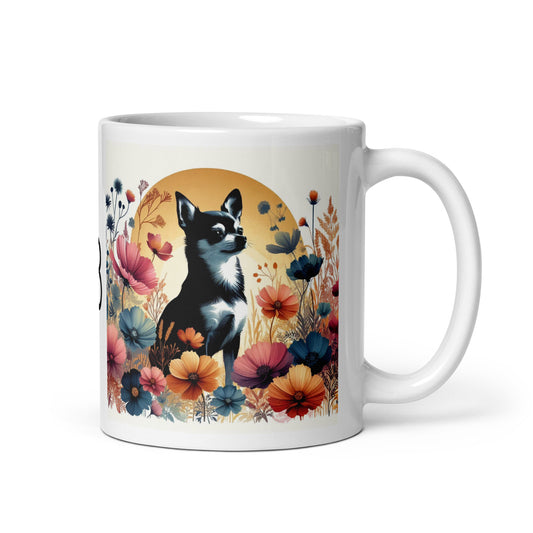 Taza chihuahua floral