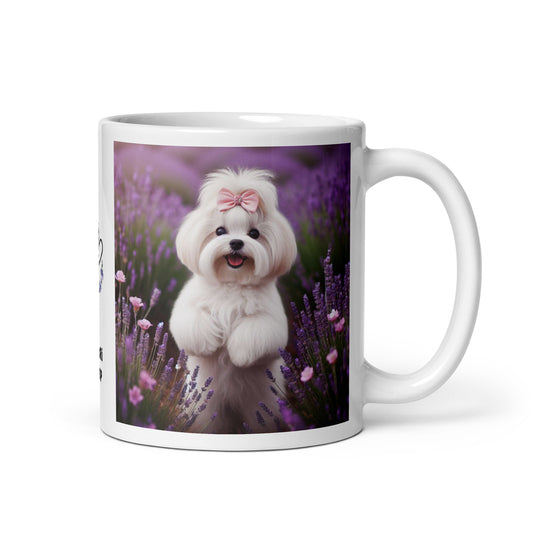 Taza bichón maltés lavanda