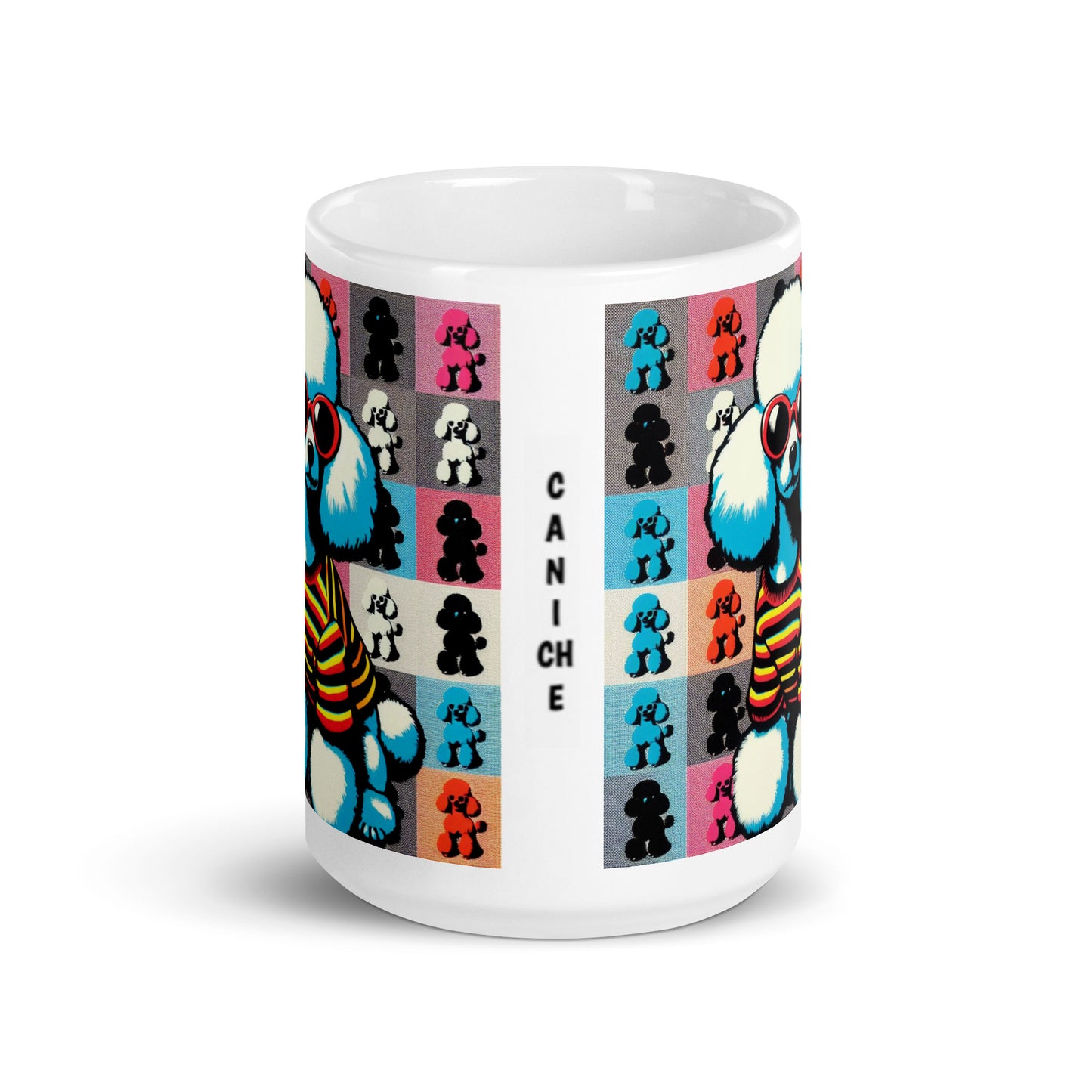 Taza caniche gafas