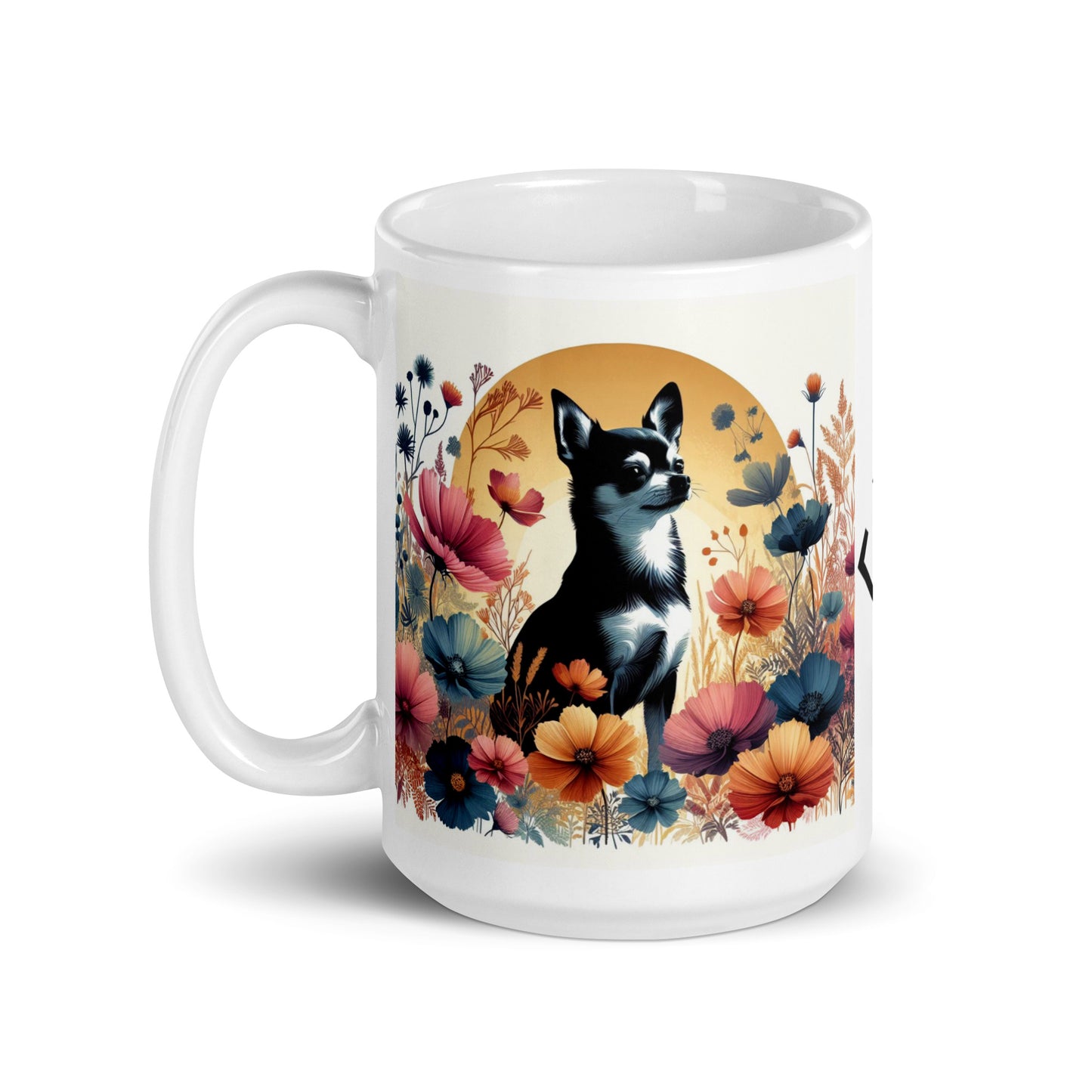 Taza chihuahua floral