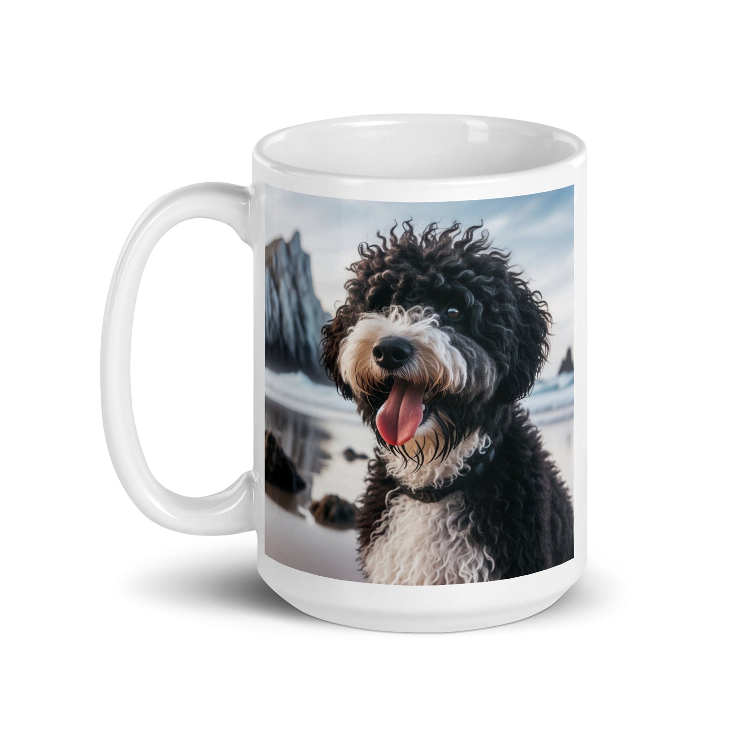 Taza water dog happy