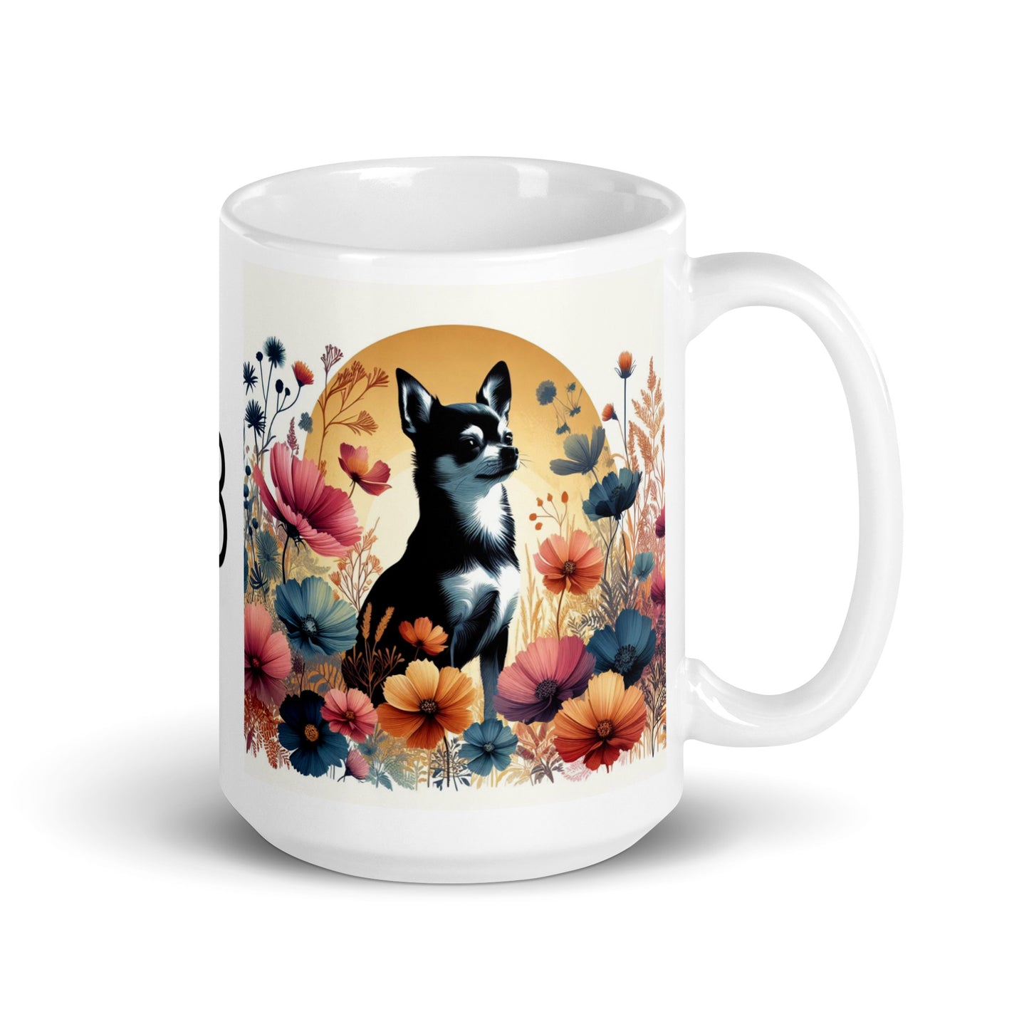 Taza chihuahua floral